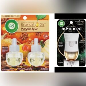 Air Wick Plug In Essential Oil Refills Home Fragrances A Twin Refill + 1 Warmer